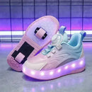 Tênis Infantil Pumello com Rodinhas e Luzes LED