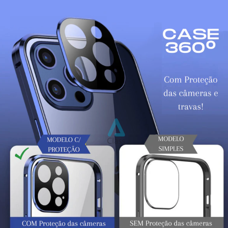 Case iPhone Magnética Blindada - Dupla Proteção 360º com Tela de Privacidade