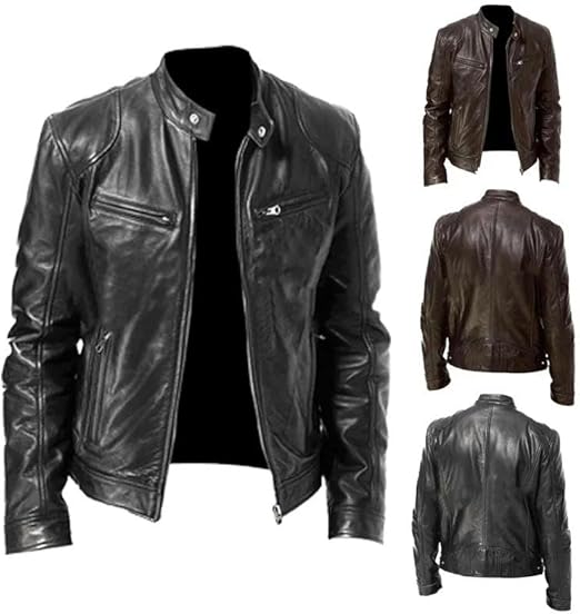 Jaqueta de Couro Masculina Racer