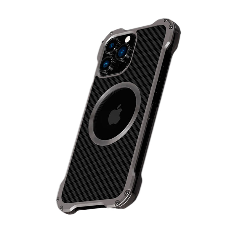 Case iPhone de Fibra de Carbono + Película Protetora de Câmera