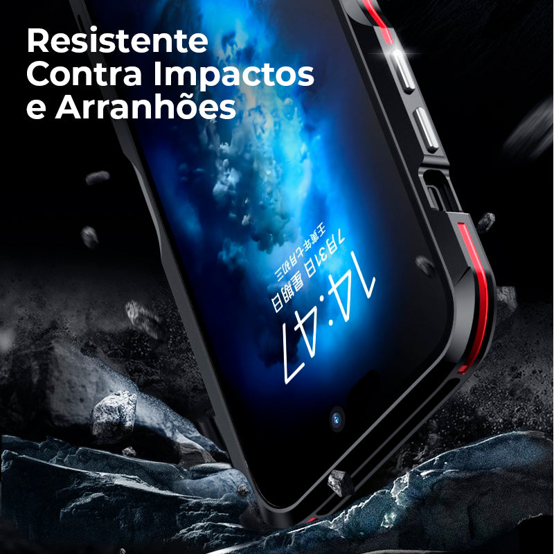 Case iPhone Moldura Metálica com Proteção Total das Câmeras