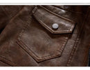 Jaqueta de Couro Masculina Premium com Capuz Removível
