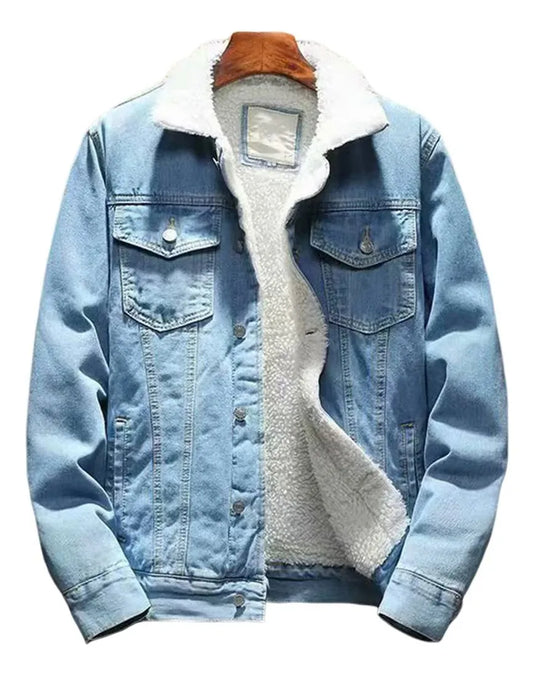 Jaqueta Jeans Masculina Inverno com Lã Interna