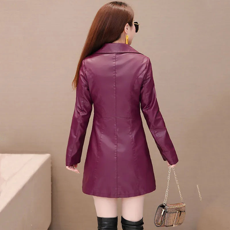 Jaqueta Feminina Longa com Estilo Slim e Design Punk – (Promoção de Inverno 2026)