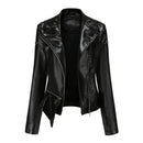 Jaqueta Feminina Estilo Motociclista com Gola Alta - (Promoção de Inverno 2026)