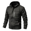 Jaqueta Masculina de Inverno com Capuz Estilo Parka Forrada