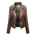 Jaqueta Feminina Slim Black Luxe com Gola Alta Estilo Motociclista - (Promoção de Inverno 2026)