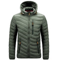 Jaqueta Masculina Puffer Leve com Capuz e Isolamento Térmico
