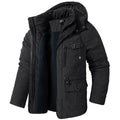 Jaqueta Masculina Tática com Capuz Forro Fleece e Bolsos