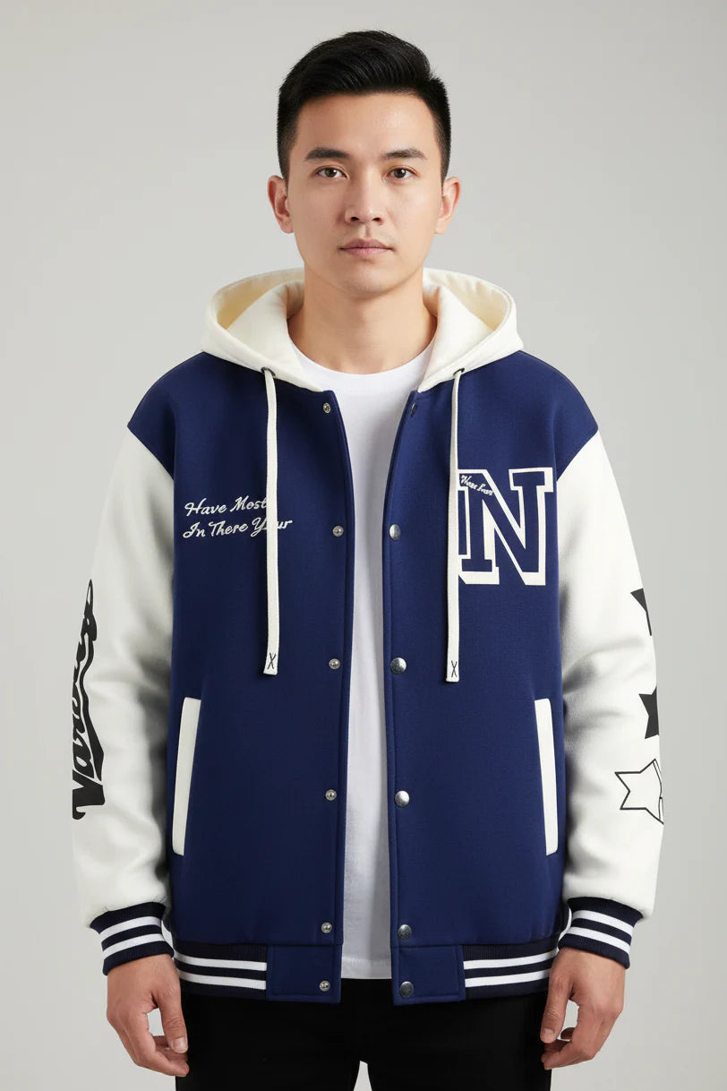 Jaqueta Masculina Varsity Colegial com Capuz NewSport