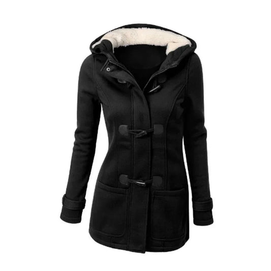Casaco Feminino Básico com Capuz e Zíper - Sobretudo Casual para Outono/Inverno - (Promoção de Inverno 2026)