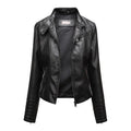 Jaqueta Feminina Slim Black Luxe com Gola Alta Estilo Motociclista - (Promoção de Inverno 2026)