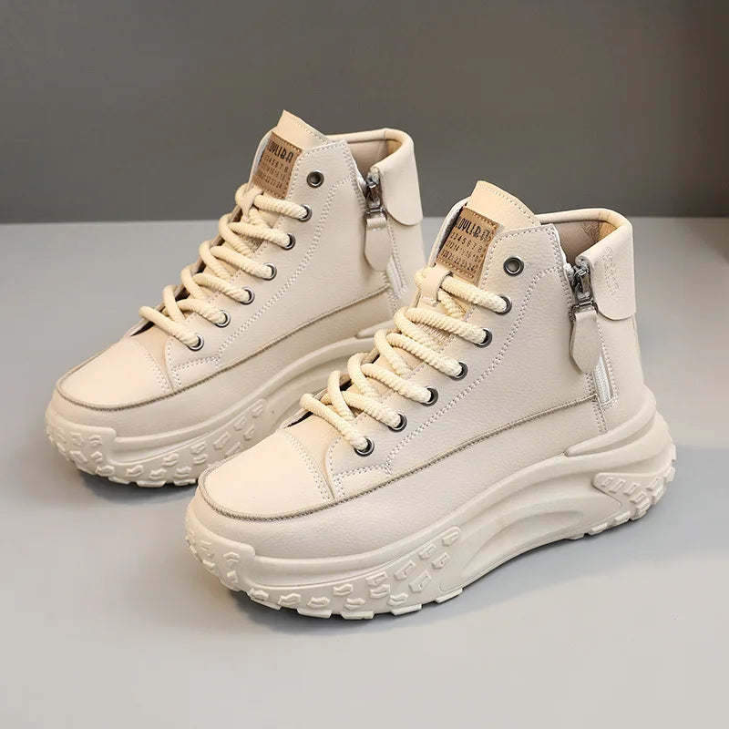 Tênis Feminino Plataforma com Design Vulcanizado Respirável Estilo Casual – (Promoção de Inverno 2026)