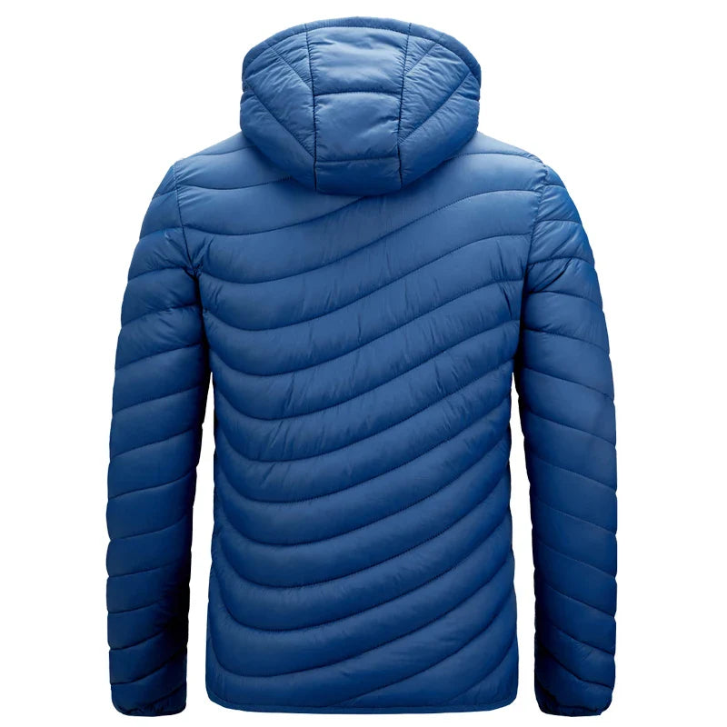 Jaqueta Masculina Puffer Leve com Capuz e Isolamento Térmico