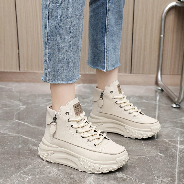 Tênis Feminino Plataforma com Design Vulcanizado Respirável Estilo Casual – (Promoção de Inverno 2026)