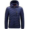 Jaqueta Masculina Puffer Leve com Capuz e Isolamento Térmico