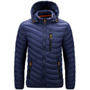 Jaqueta Masculina Puffer Leve com Capuz e Isolamento Térmico