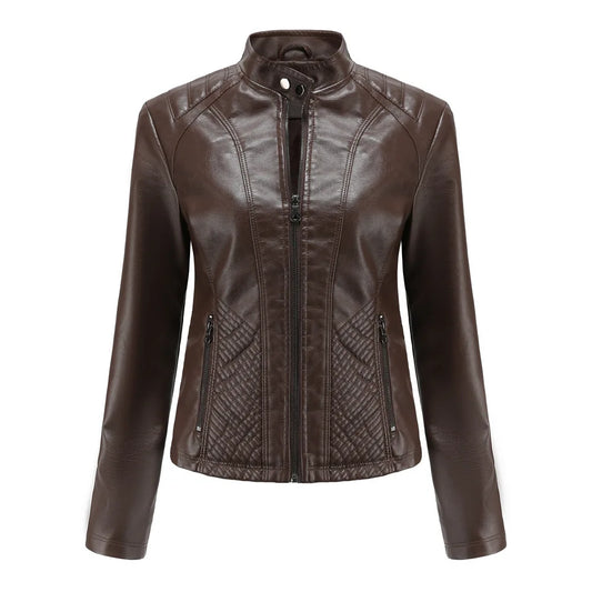 Jaqueta Feminina Estilo Biker com Zíper Luxy - (Promoção de Inverno 2026)
