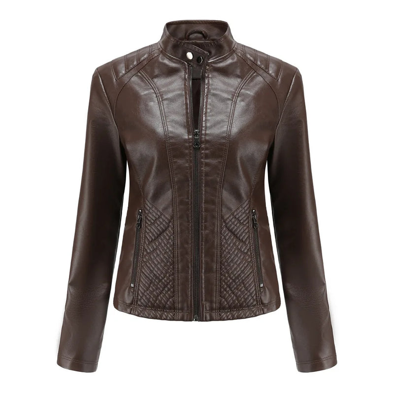 Jaqueta Feminina Estilo Biker com Zíper Luxy - (Promoção de Inverno 2026)