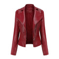 Jaqueta Feminina Slim Estilo Biker com Gola Dobrável e Detalhes Retrô - (Promoção de Inverno 2026)
