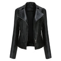 Jaqueta Feminina Slim Estilo Biker com Gola Dobrável e Detalhes Retrô - (Promoção de Inverno 2026)