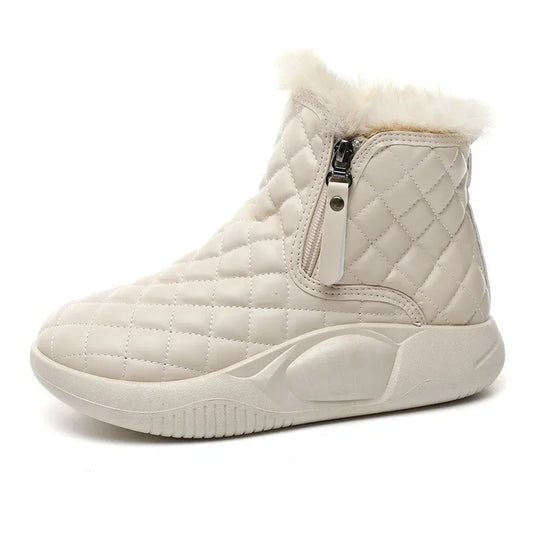Bota Feminina Para Inverno com Zíper Solado Grosso