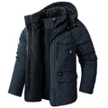Jaqueta Masculina Tática com Capuz Forro Fleece e Bolsos