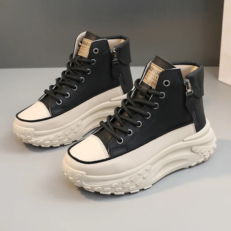 Tênis Feminino Plataforma com Design Vulcanizado Respirável Estilo Casual – (Promoção de Inverno 2026)
