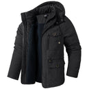 Jaqueta Masculina Tática com Capuz Forro Fleece e Bolsos