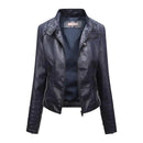 Jaqueta Feminina Slim Black Luxe com Gola Alta Estilo Motociclista - (Promoção de Inverno 2026)