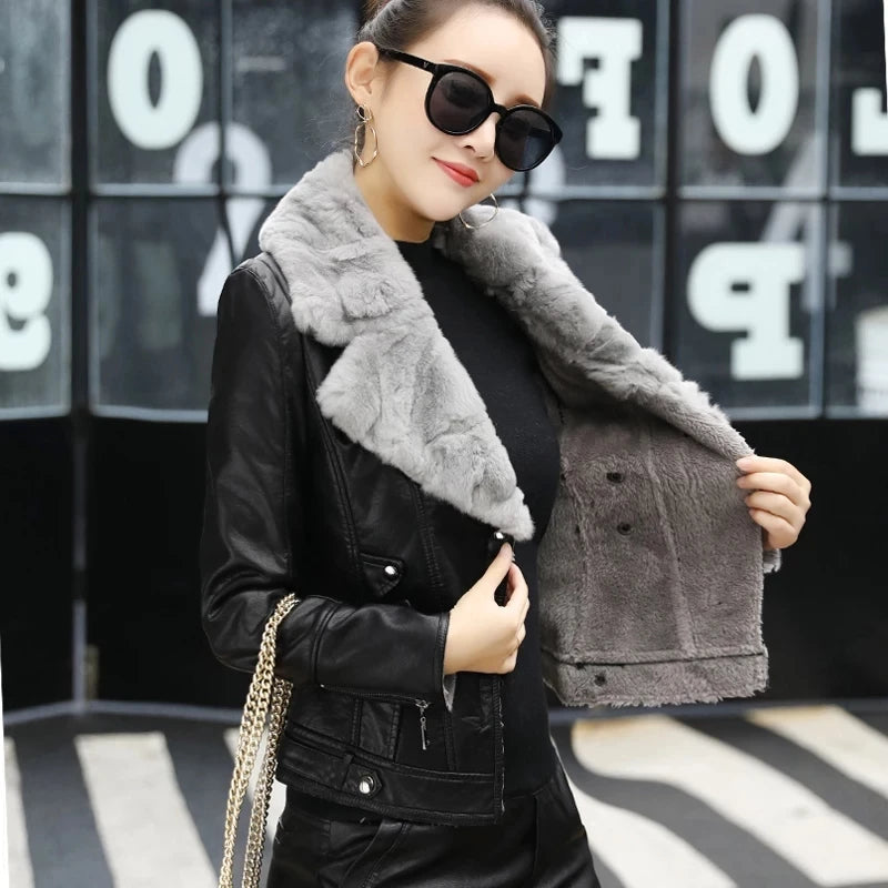 Jaqueta Feminina com Gola e Forro de Lã Confortável – (Promoção de Inverno 2026)