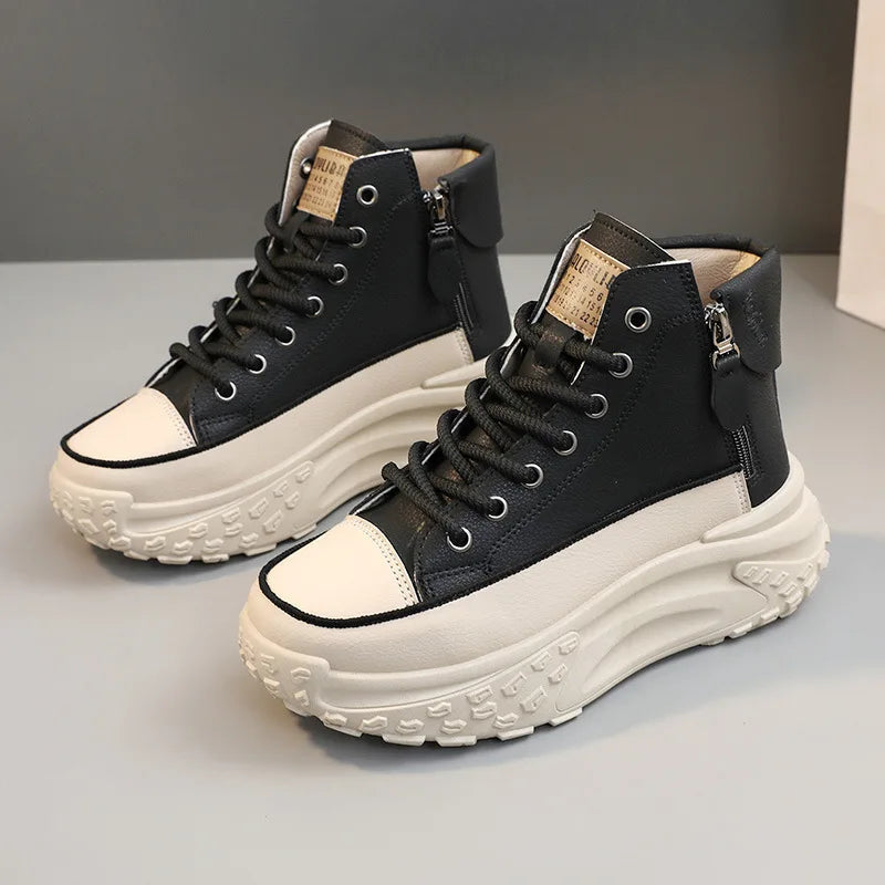 Tênis Feminino Plataforma com Design Vulcanizado Respirável Estilo Casual – (Promoção de Inverno 2026)