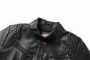 Jaqueta Feminina Slim Black Luxe com Gola Alta Estilo Motociclista - (Promoção de Inverno 2026)