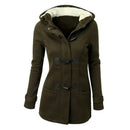 Casaco Feminino Básico com Capuz e Zíper - Sobretudo Casual para Outono/Inverno - (Promoção de Inverno 2026)