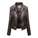 Jaqueta Feminina Slim com Gola Alta Estilo Biker - (Promoção de Inverno 2026)