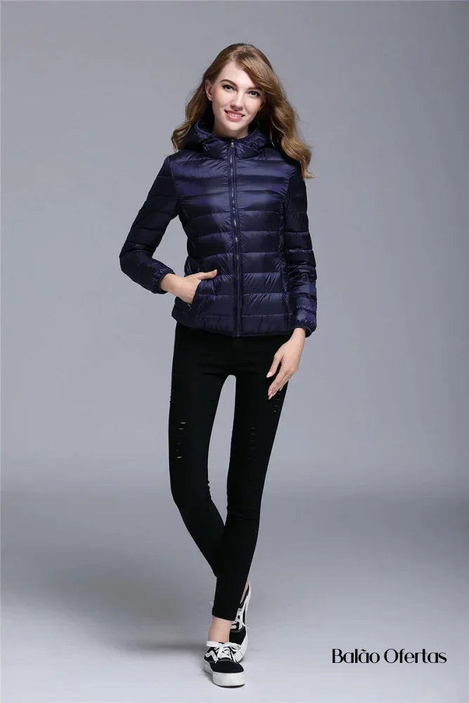Jaqueta Puffer Feminina com Capuz Annabele