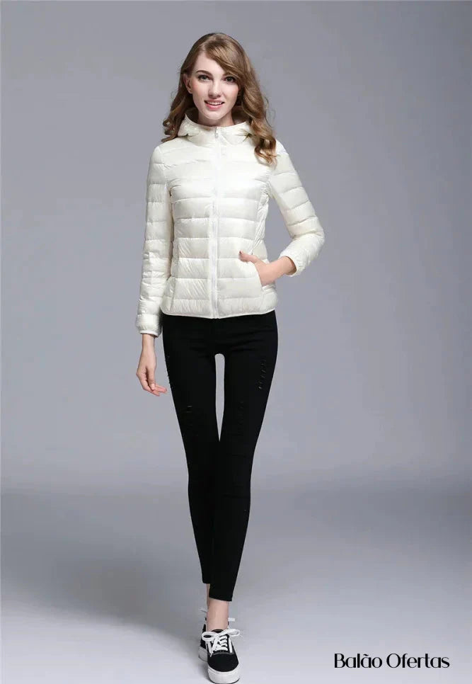 Jaqueta Puffer Feminina com Capuz Annabele