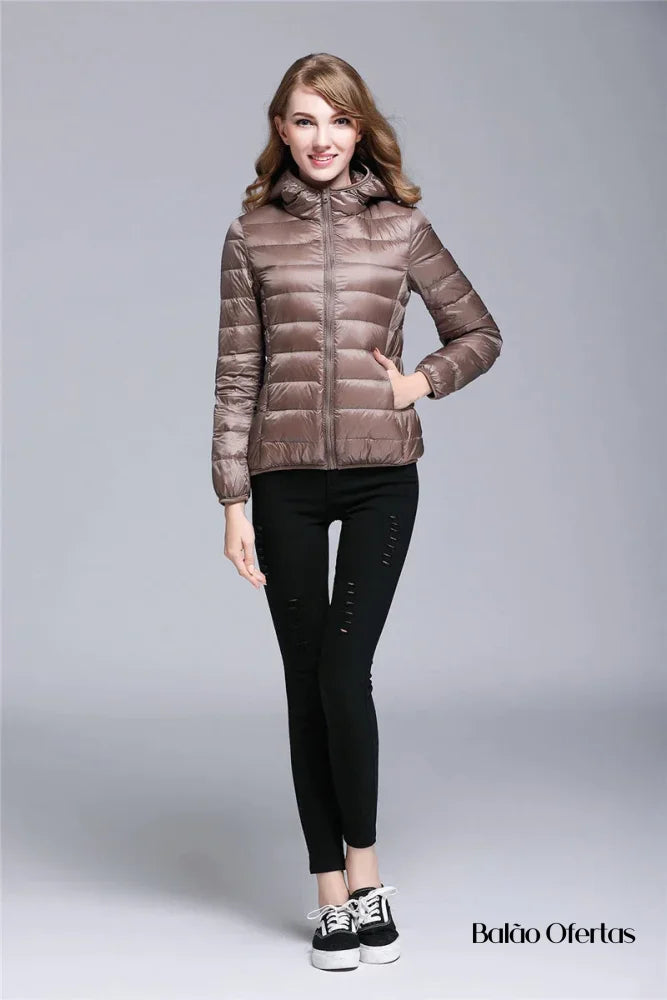 Jaqueta Puffer Feminina com Capuz Annabele