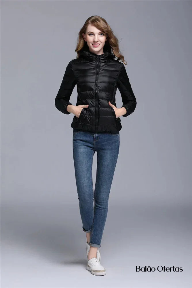 Jaqueta Puffer Feminina com Capuz Annabele