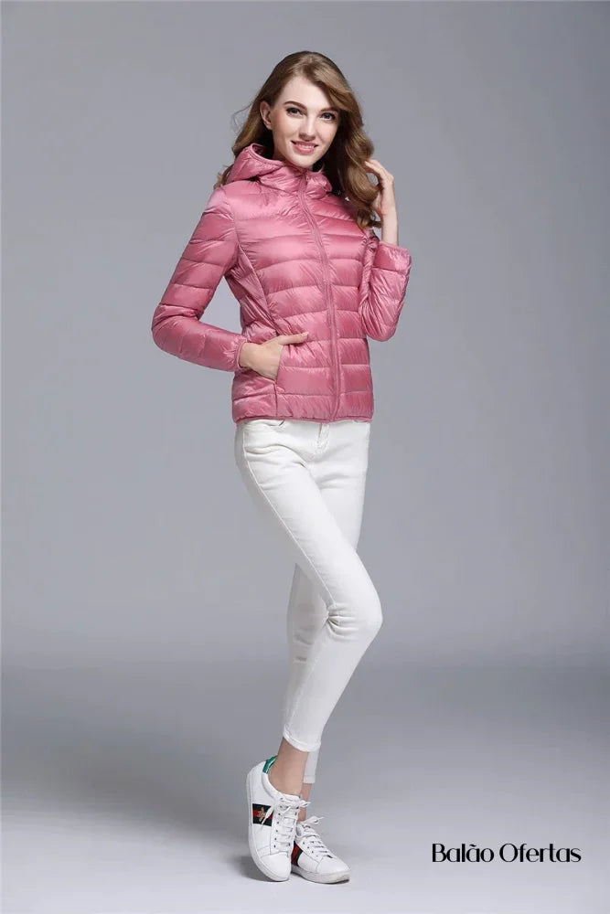 Jaqueta Puffer Feminina com Capuz Annabele