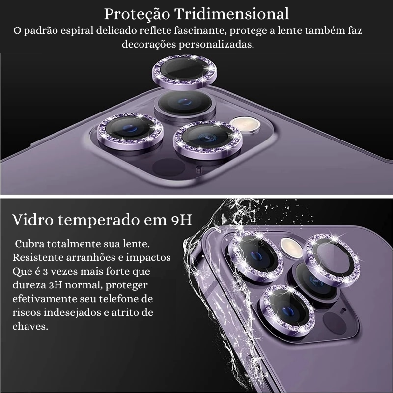 Protetor Lente de Câmera Diamond p/ iPhone