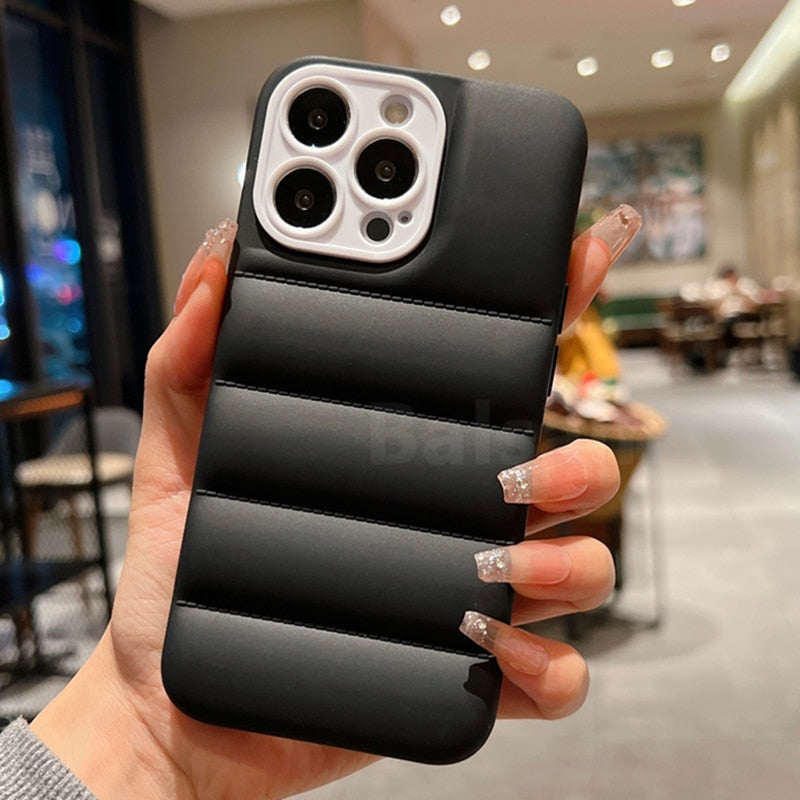 Case iPhone Luxo Puffer - Protetor de Câmera Branco